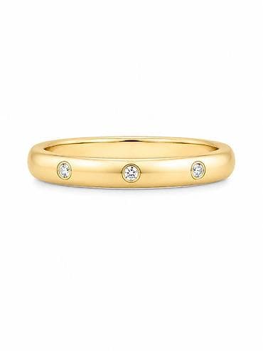 Кольцо обручальное «Diamond Trio» из желтого золота 585 Описание: -