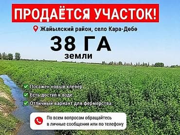 продаю токмок: 3800 соток, Для сельского хозяйства — 1
