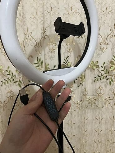 фото контроль: Кольцевая LED‑лампа с треногой и держателем для смартфона - Диаметр — 3