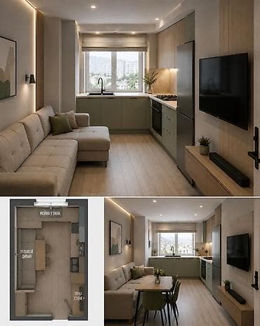 2 room: 2 комнаты, 64 м², Элитка, 9 этаж, Косметический ремонт — 3
