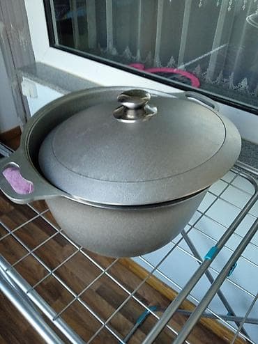 Посуда: Казан из алюминия с крышкой. Подходит для приготовления различных — 1