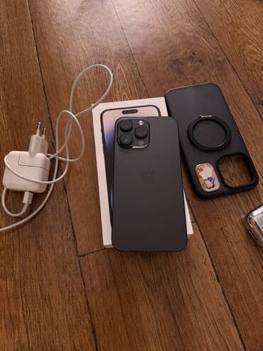 чехол на айфон 13: IPhone 14 Pro, Б/у, 256 ГБ, Черный, Зарядное устройство, 87 % — 2