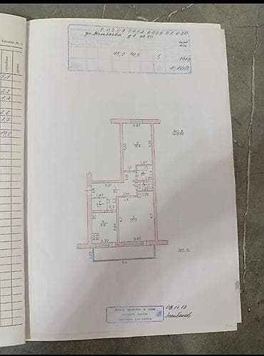45: 2 комнаты, 47 м², Аламединский рынок / базар Индивидуалка, 5 этаж, Старый ремонт — 1