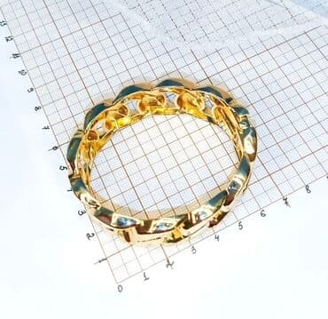 свадебные платья для покрытых: Браслет “цепь” золотистого цвета - Дизайн: крупные звенья-«якорная — 4