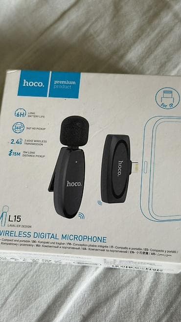 Техника жана электроника: Беспроводной цифровой петличный микрофон HOCO L15 (premium product) - — 1
