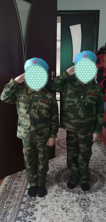 детское национальное платье: Комплект, цвет - Зеленый — 1