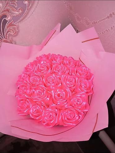 часы hublot бишкек: Атлас Лентадан жасалган кооз роза гул букет.Кол менен жасалат — 2