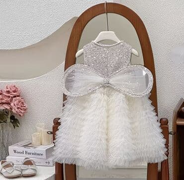 тон ичик: Детское платье, цвет - Бежевый, Новый — 3