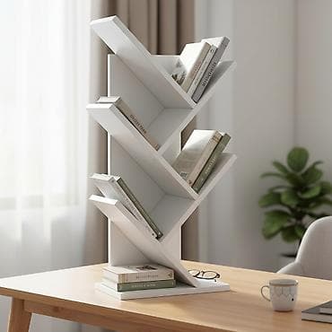 Полка настольная для книг P007 Елка (Белый) Полка для книг в виде at lalafo.kg Полка настольная для книг P007 Елка (Белый) Полка для книг в виде