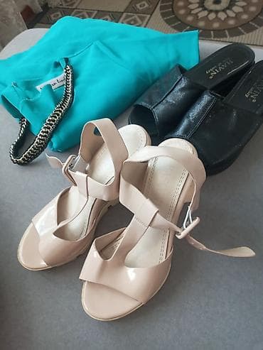 обувь 34: Босоножки, 36, Basconi, Б/у, цвет - Бежевый, Самовывоз — 3