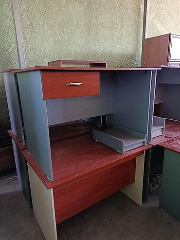 Офис столдору: Кеңсе эмереги комплекти, Колдонулган, Шкаф, МДФ, Өзү алып кетүү, түсү - Күрөң — 1