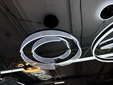 круглые часы: Современная светодиодная подвесная люстра кольцевой формы - Дизайн — 1