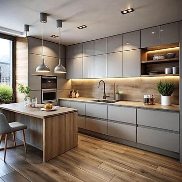 эски мебел: Ашкана гарнитуру, түсү - Боз, ДСП — 2