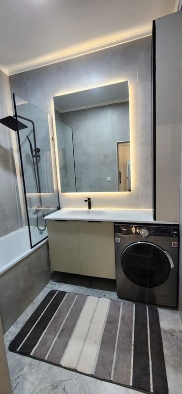 срочно продаётся 1 комнатная квартира в районе ошского рынка по улице кенсуйская: 2 комнаты, 64 м², Элитка, 11 этаж, Евроремонт — 8