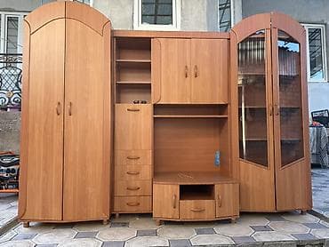 план шайба: Стенка-шкаф, Тип стенки-шкафа: Модульная, Для зала, Б/у, Особенности: С отделением под телевизор — 2