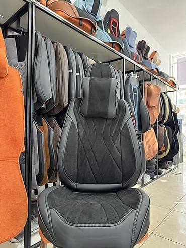 Чехлы Экокожа, С подушкой, цвет - Черный