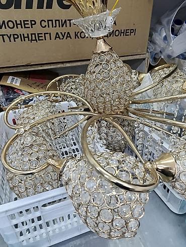 Люстры: Люстра потолочная с кристаллами, 8 плафонов - Основание и дуги — 2