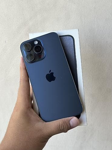tab a9: IPhone 15 Pro Max, Б/у, 256 ГБ, Blue Titanium, Коробка, 84 % — 1