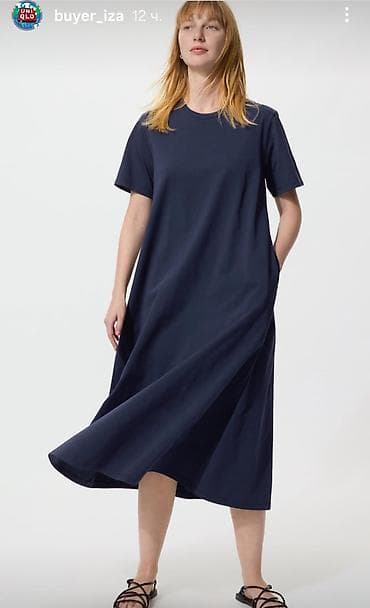 Повседневное платье, Лен, Прямое, XL, 2XL