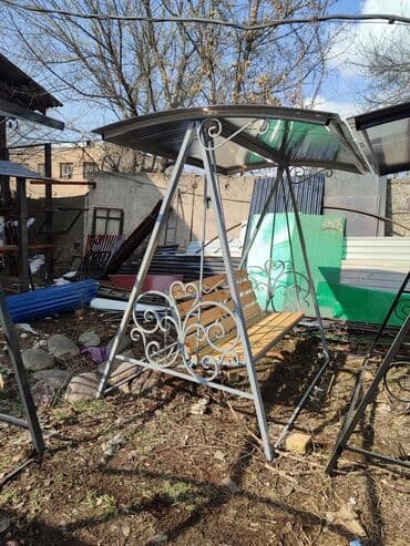 купить бу качели садовые: Бакча селкинчеги Металл, Жөлөнгүчү менен, Чатыры менен — 11