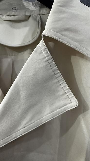 плащ: Короткий тренч/плащ женский, цвет молочный (айвори). - Двубортная — 3