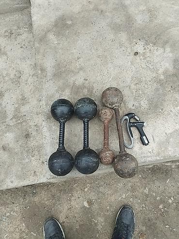 купить нерф: Пара металлических гантелей «шары на стержне».по 9.5 кг - — 2