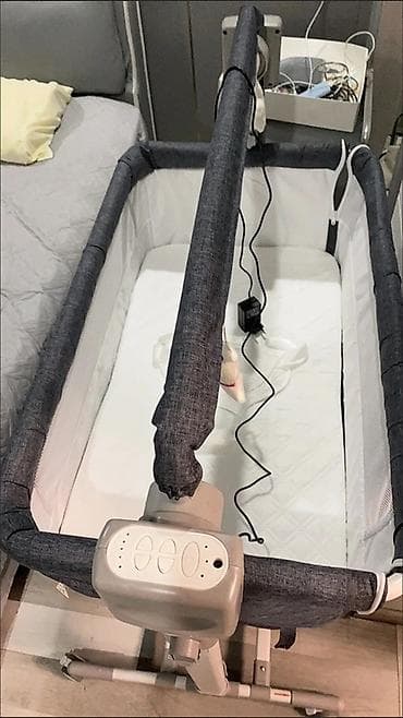 Балдар үчүн кошумча коюлган керебет, Жаңы, Дөңгөлөктүү, түсү - Боз — 6