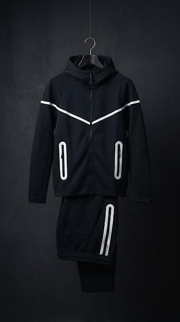 флис куртка: Мужской спортивный костюм, M, Nike, Новый, цвет - Черный, Самовывоз, Платная доставка — 1