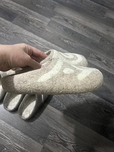 Атайын кийим: Валеные домашние тапочки из натуральной шерсти - Материал: 100% — 3