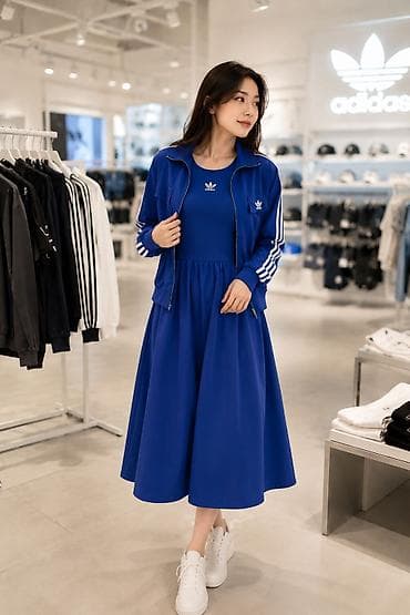 adidas брюки: Женский спортивный комплект adidas Originals: миди‑платье и — 1