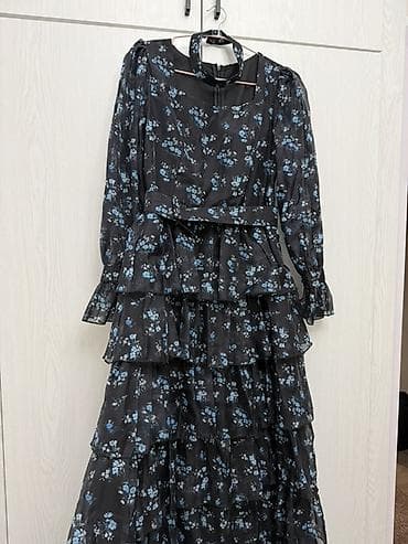 шифоне: Вечернее платье, Длинная модель, Шифон, С рукавами, L, XL — 3