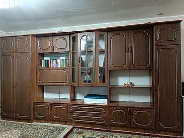 панель для стены: Стенка-шкаф, Тип стенки-шкафа: Модульная, Для зала, Особенности: Для хранения посуды — 1