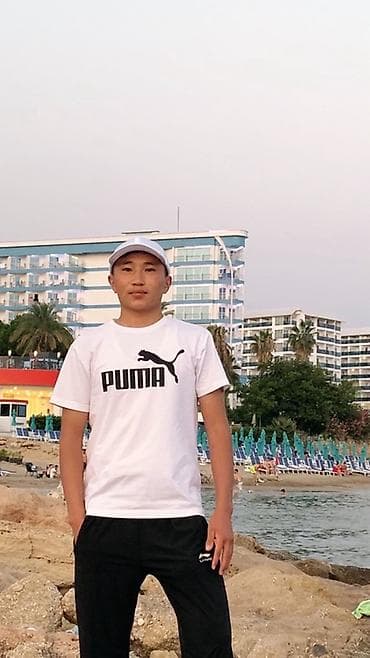 Шорталар: Футболка Puma, мужская - Цвет: белый - Логотип: крупный фирменный — 1