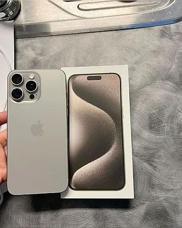 IPhone 15 Pro Max, 256 ГБ, Natural Titanium, Коробка, 89 %