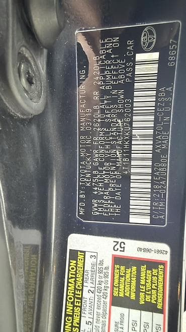камри 75 2022: Toyota Camry: 2019 г., 2.5 л, Автомат, Бензин, Седан — 7