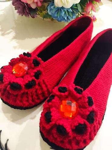 красное: Домашние тапочки, 38.5, Новый, цвет - Красный, Самовывоз — 2