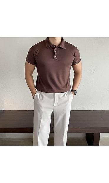 Мужская одежда: Поло из Кореи 🇰🇷 Slim Fit (премиум посадка, XL. Стильное мужское — 2