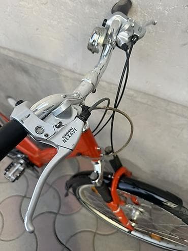 детский коляска велосипед: Городской/треккинговый велосипед с низкой рамой, оранжевый — 8