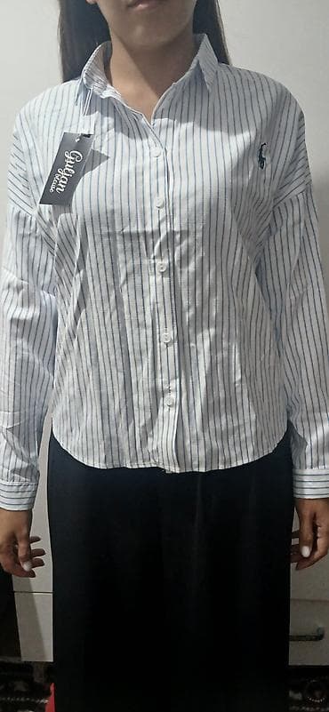Рубашка, Классическая модель, В полоску, Made in KG