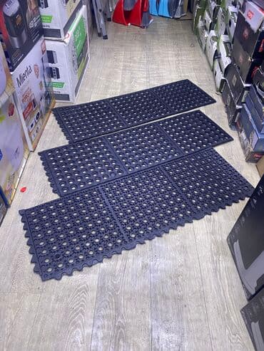 ортопед коврики: Эшик астындагы килем Жаңы, Сырткы, Тик бурчтук, түсү - Кара — 1