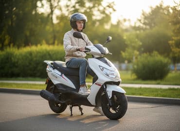 мотоцикл по документам 50 кубов: Тип скутера Ангел, 50 куб. см, Бензин, Б/у — 1