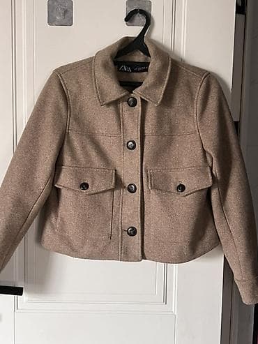 форма сварочный: Укороченное шерстяное пальто-куртка ZARA в хорошем состоянии — 2