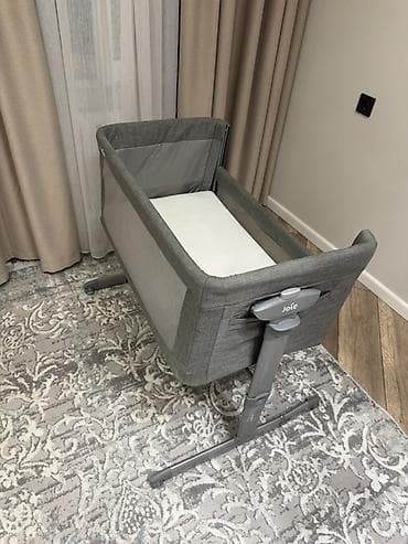 Эмерек: Балдар үчүн кошумча коюлган керебет, Жаңы, Дөңгөлөктүү, түсү - Боз — 3