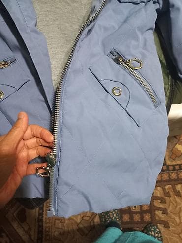 Комплекты одежды: Детская демисезонная куртка с капюшоном, цвет пыльно-голубой — 4