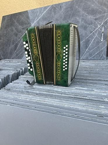 ямаха музыкальный инструмент: Баян (гармонь) двухрядный, клавишно-кнопочный. - Корпус: зелёный — 1