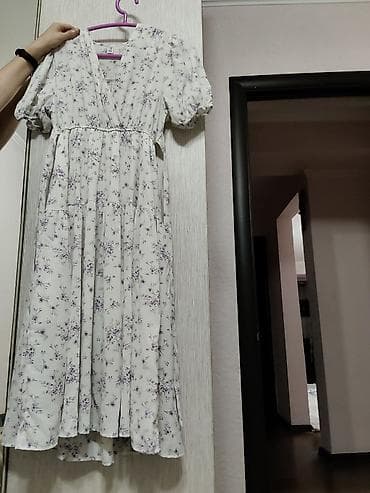 платье летние: Летнее лёгкое платье в цветочек на подкладе + белое платье мини — 1