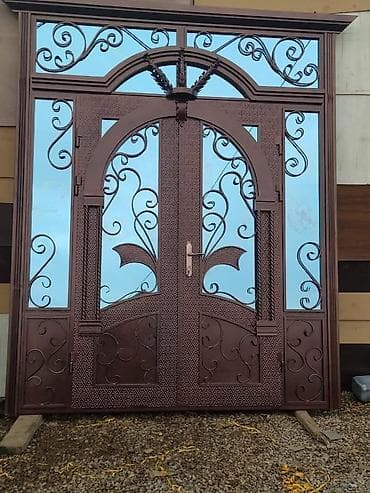 зеркало комод с подсветкой: Двери для домов и квартир, Металлическая, Двухстворчатая, Кованная, цвет - Коричневый — 3