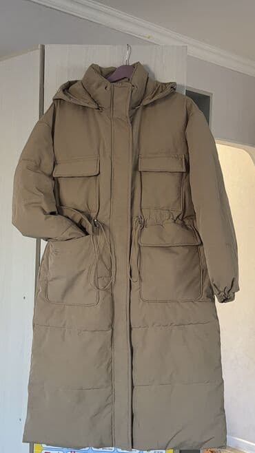 tech fleese: Куртка, цвет бежевый (песочный). - Длина: ниже колена (примерно миди) — 4