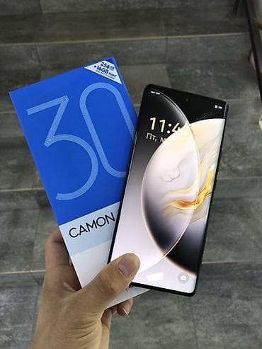 Tecno Camon 30S, Б/у, 256 ГБ, цвет - Черный, 2 SIM