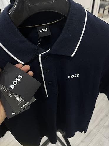 Рубашки: Мужская рубашка, S, L, XL, Boss, Новый, цвет - Синий, Самовывоз — 2